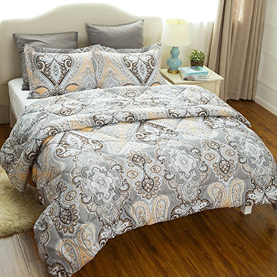 Qoo10 Paisley Comforter Set Full Queen Classics Grey Printed