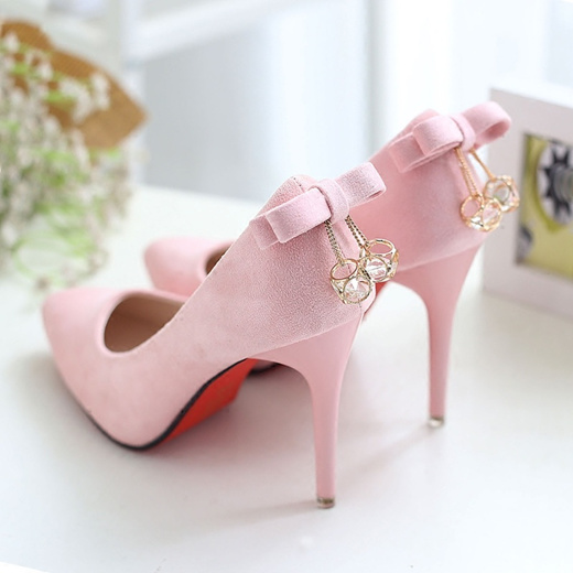 light pink suede heels
