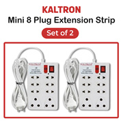 Kaltron Mini 8 Plug Extension Strip-Set of 2 (Cord Length 2.5 Mtr.)