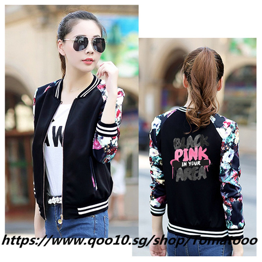 Qoo10 New Baseball Jacket Black Pink Kpop Blackpink In Your Area Album Lisa Women S Clothing