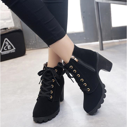 Qoo10 Martin Boots High Heels Shoes Women Leather Shoe Girl Boot Shoes