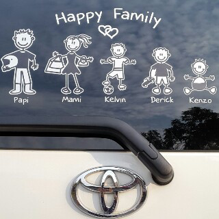 Qoo10 Sticker Happy Family Otomotif Industry