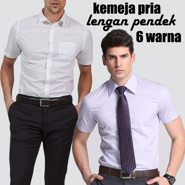 Buy Kemeja  pria  polos  pendek Deals for only Rp99 000 