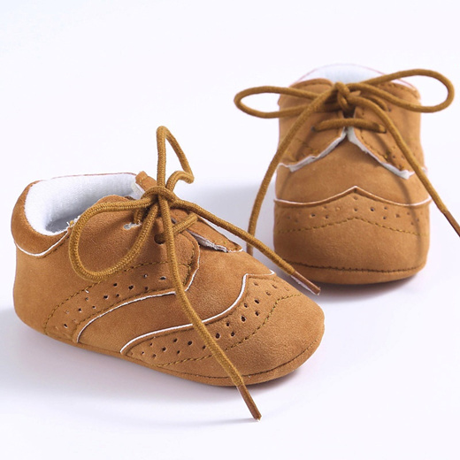tan leather baby shoes