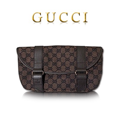 Qoo10 Gucci  GUCCI  waist pouch men s dark brown 374617 