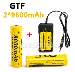 2 pcs/4pcs/8pcs Yellow Shell 18650 Li-ion Rechargeable Battery 3.7V 9800mAh Rechargeable Batteries for LED Flashlight Headlamps Search Lamp not Flat Top