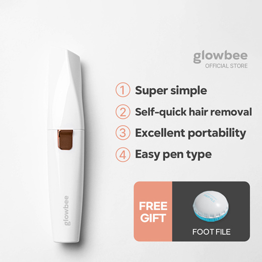 [K-Beauty] Glowbee 2in1 Electric Eyebrow Trimmer / [FREE GIFT] Foot File