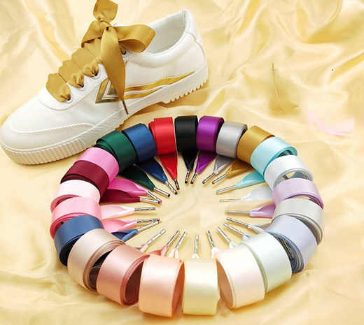 rainbow Sport Shoes Flat Silk Satin Ribbon Lace Shoelaces Shoelaces Strings