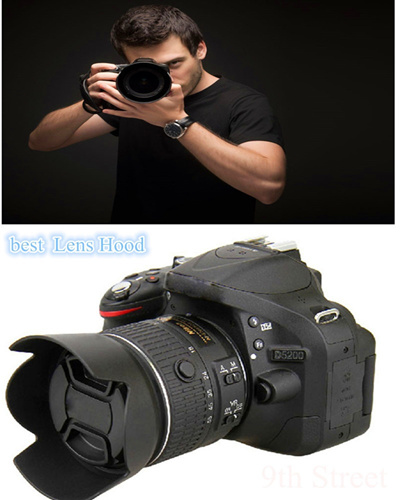 LH-55B Sun Shade Lens Hood Glare Gimbal Camera Cover for Olympus MZD 9-18mm