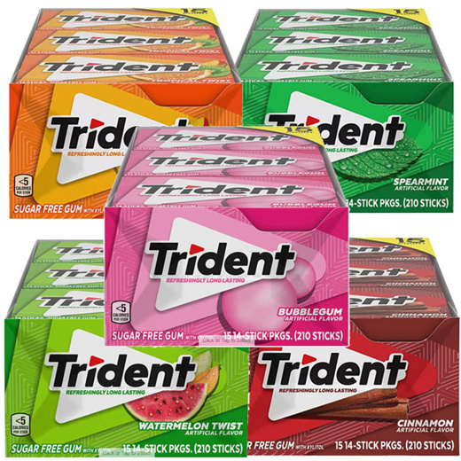 Qoo10 - Trident Sugar Free Gum Bubblegum 14 Pieces 15 ct : Cakes & Snacks