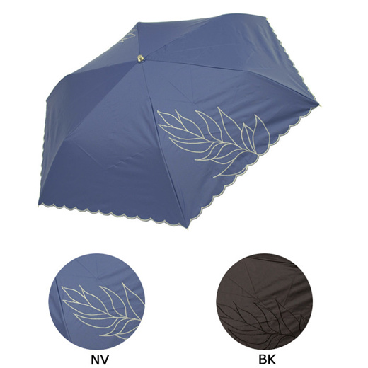 Qoo10 - 折りたたみ傘 50cm レディース 雨傘 長傘 裾スカラー リーフ柄