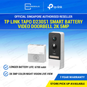 Tapo D230S1 Smart Battery Video Doorbell 2K 5MP / Color Night Vision / AI Detection / Anti-theft Alarm / IP64 Water n Dust Resistant . Local Stocks