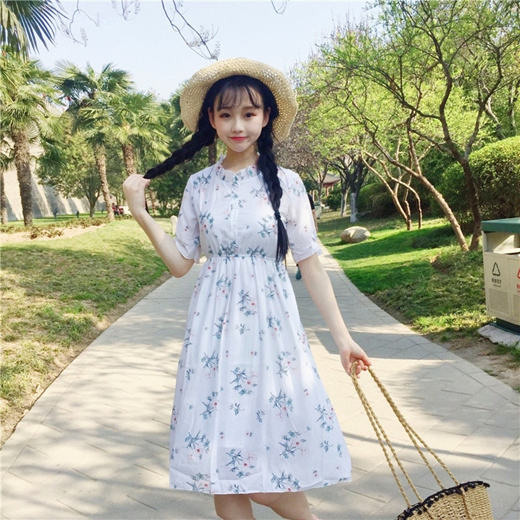 Qoo10 - 2018 Spring Amoi dress Korean style beauty skirt Japanese small  fresh ... : Women's Clothing
