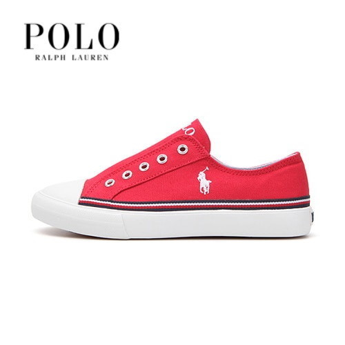 red and white polo shoes