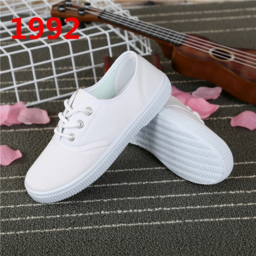 Qoo10 - Children white cloth shoes 