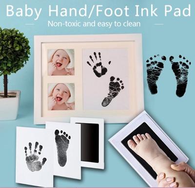 5 Colors Babys Birthday Present Baby Clean Inkless Touch Ink Pad Safe Non-Toxic Footprint Handprint Ink Pads Hand and Foot Prints Photo Frame Accessories Non-Toxic and Safe Baby Frame Souvenir
