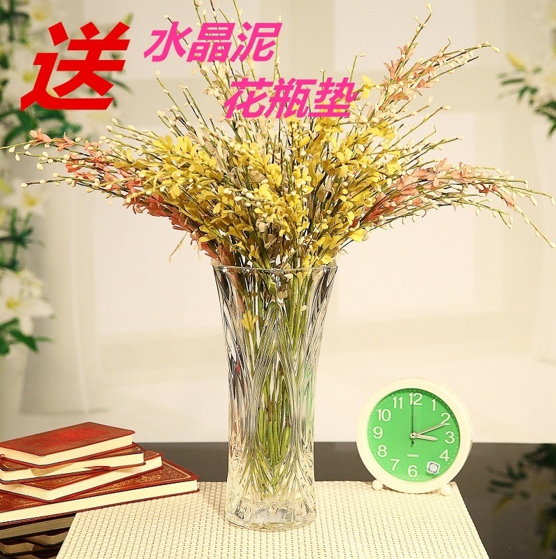 Qoo10 Bamboo Water Thickened Add Transparent Crystal Glass Vase