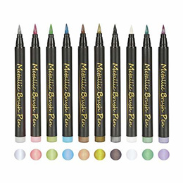 Metallic Marker Pens Set of 10 Colors Paint Markers for Black