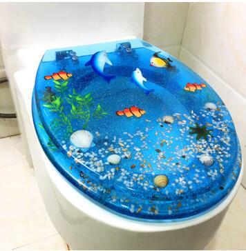 blue toilet seat cover