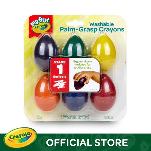 Crayola My First Palm Grasp Crayons, 3 Count, Washable Toddler Crayons, Age  12 Months & Up