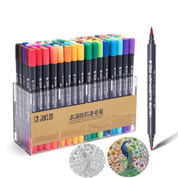 Dual Tip Brush Marker Pens By Vaci Markers Set of 24 Fineliners