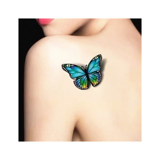 Download Qoo10 Colorful 3d Butterfly Flash Tattoo Arm Sticker 19 9cm Temporary Body A Bath Body