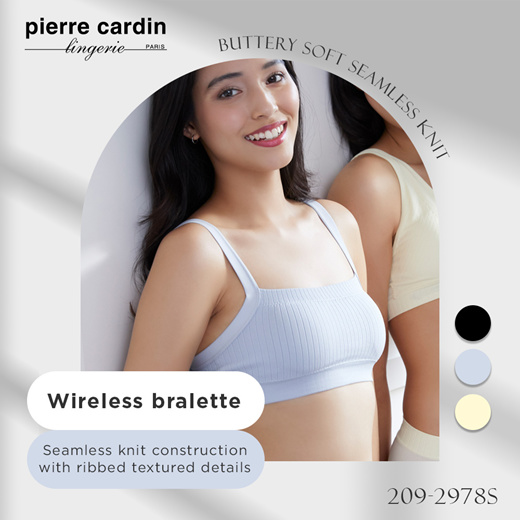 Qoo10 - Pierre Cardin Buttery Soft Seamless Knit Square Neck Bralette  209-2978 : Lingerie & Sleep