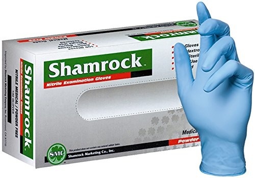 shamrock nitrile powder free fully examination gloves