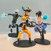 [1+1+1+1] 4 pieces anime Naruto figures battle series Ninja Uzumaki Naruto Kakashi Gaara battle form doll ornaments