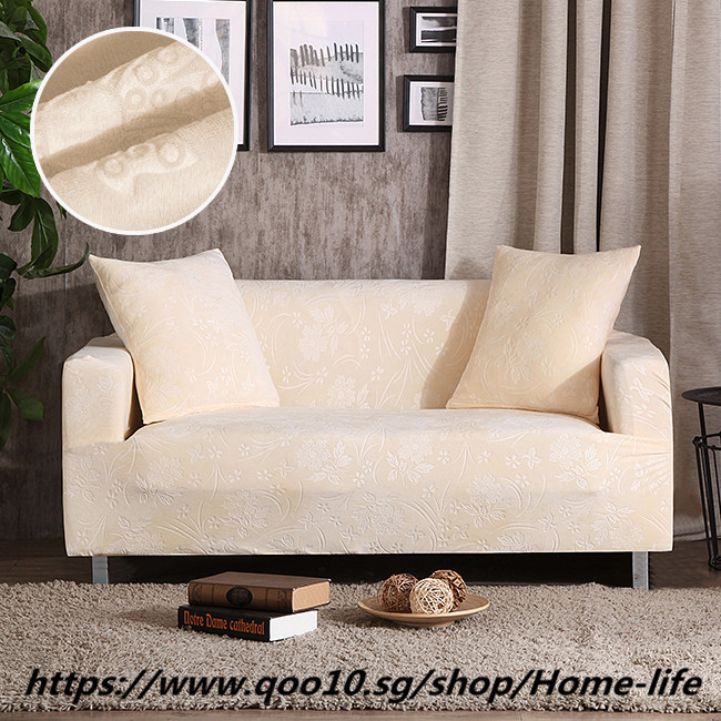 Qoo10 Sale Velvet Fabric Emboss Embroidered Sofa Cover Luxury
