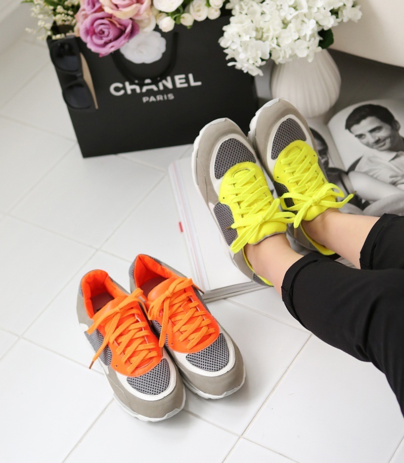 neon color sneakers