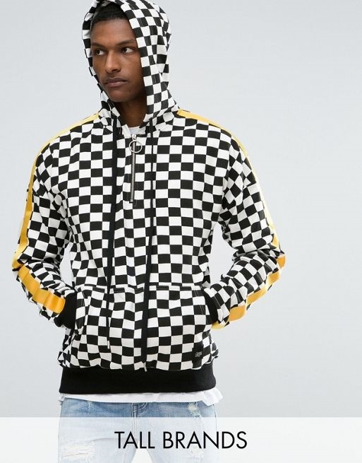 yellow checkerboard hoodie