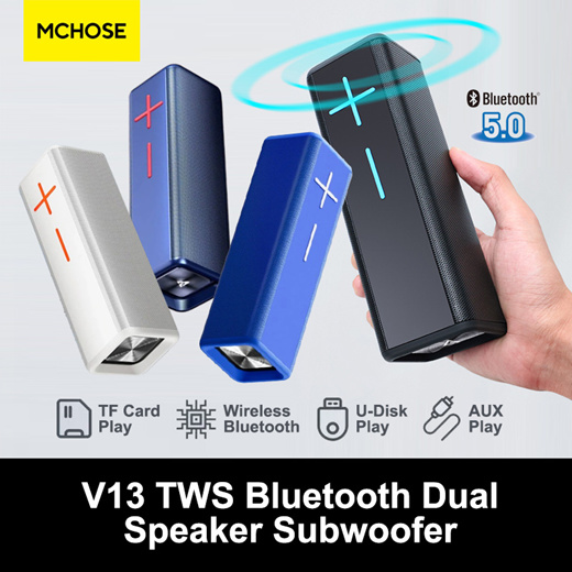 MC V13 TWS Bluetooth Speaker Wireless HiFi Portable Bass Outdoor Music Player TF Card Loudspeaker