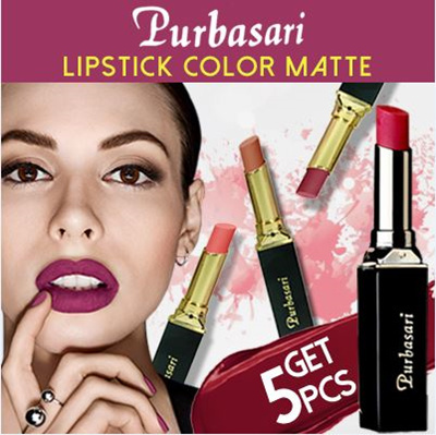 Qoo10 GET 5PCS PACKAGE PURBASARI  LIPSTIK MATTE Cosmetics 