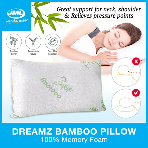 Qoo10 [JML Official] 100 Memory Foam Antibacterial Dreamz Bamboo pillow *... Household