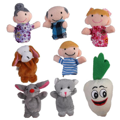 24Pieces Finger Puppets Carrot Goldilocks Bears Baby Educational Hand Toys 