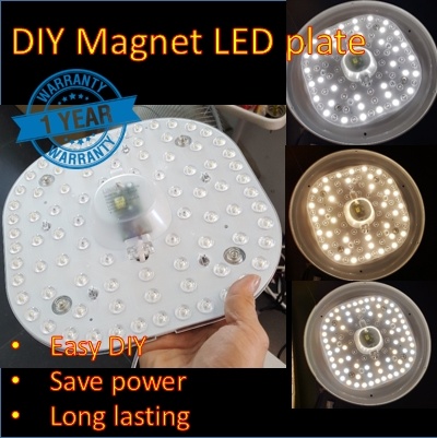 Diydiy Magnet Led Panel Modify Ceiling Light To Led Light Change Fluorescent Tube Cfl Bulb Led Plate