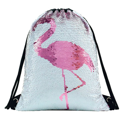 unicorn drawstring sequin backpack