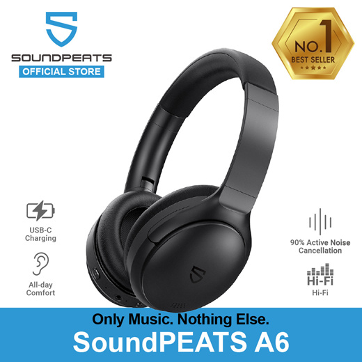 SoundPEATS A6 Wireless Headphones Over the Ear with ANC