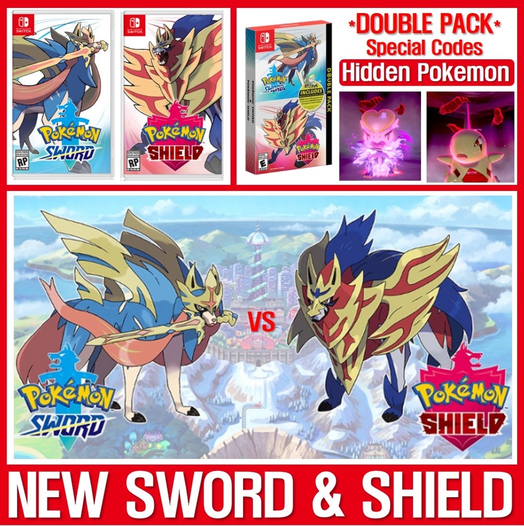 Switch Pokemon Sword And Shield Standard And Double Pack Today Shipping
