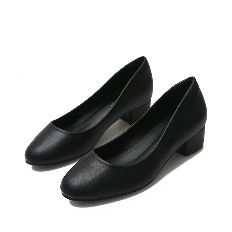 W-Shoes Women s Black Leather Shoes 