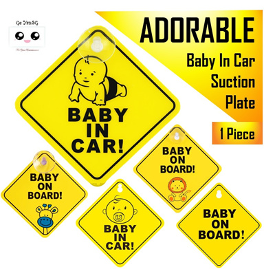 Baby Car Sign Little Cutie with Suction Pad to Stick