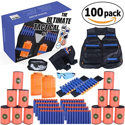Kaboochy Kids Ultimate Tactical Vest 100 Piece Kit For N Strike Elite Nerf With Tactical Vest Hols - nerf tactical vest roblox
