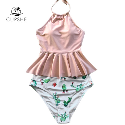 cupshe peplum swimsuit