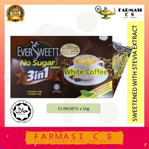 Qoo10 Eversweett No Sugar Added 3 In 1 White Coffee 15 Sachets X 16g Exp 07 Nutritious Items