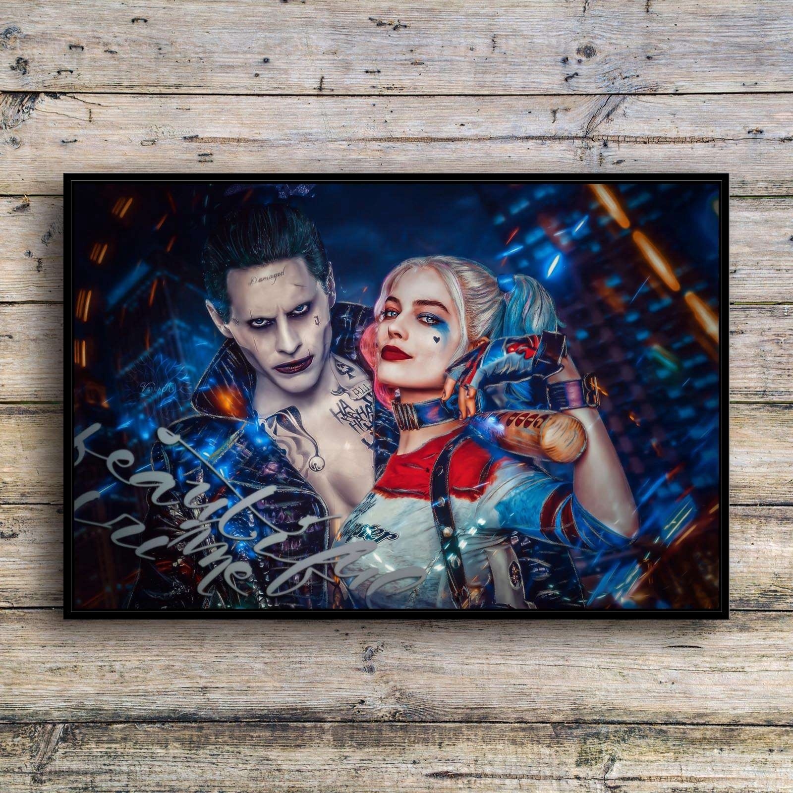Qoo10 Suicide Squad Joker And Harley Quinn Canvas Print Wall Art Fashion Hom Perfume Luxury