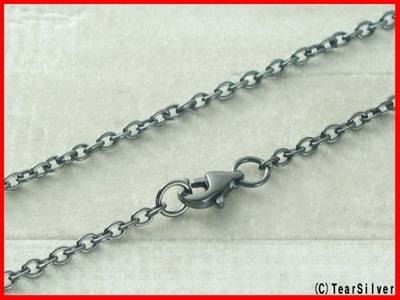 [US$19.10]Azuki Black Stainless Chain 【Surgical / Stainless Necklace Chain】  【Free Shipping】 [for tomorrow] [Points 10 times]