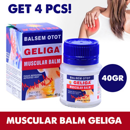 Get 4 Pcs! GELIGA Balm 40 GR_Muscular Balm Relieves Pain and Sprains