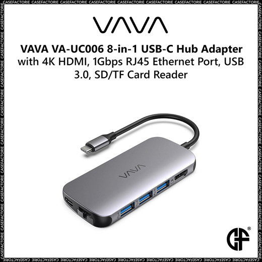Qoo10 - VAVA VA-UC006 8-in-1 USB-C Hub Adapter with 4K HDMI 1Gbps