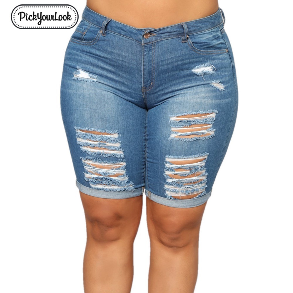 knee denim shorts ladies